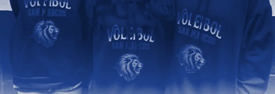 Sudaderas de voleibol de San Marcos con el león como emblema